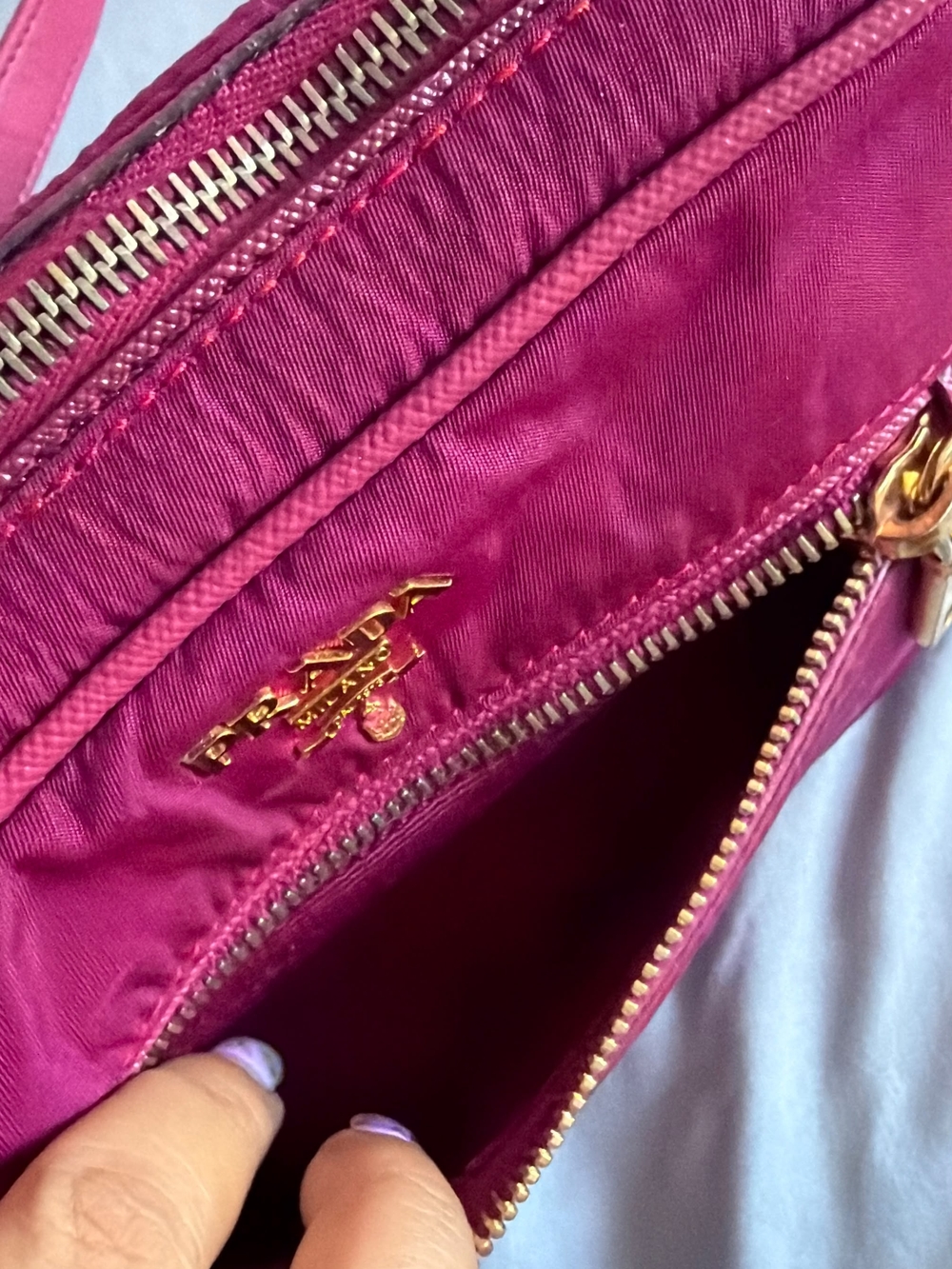 Prada Pink Nylon Crossbody Bag with Gold Hardware - Picture 10 of 16